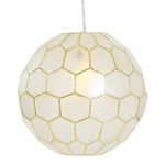 Creative Co-op Honeycomb Globe Light, Capiz White Seashells With 12", Gold New. Price: $111.75.