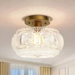 Modern Semi Flush Mount Ceiling Light Fixture - Gold Globe Glass For Hallway, Ki New. Price: $47.99.