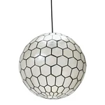 Creative Co-op Capiz Honeycomb Ceiling Light 16 Inches, Black New. Price: $114.77.