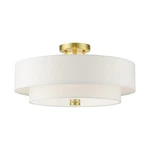 Livex Lighting 51045 Meridian 18"W Semi-flush Drum Brass New. Price: $271.96.