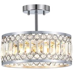 Yurnyq Crystal Ceiling Fixture, Modern Semi Flush Mount Light, Chr New. Price: $165.50.
