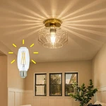 Tbaoinal Semi Flush Mount Ceiling Light Textrued Clear Glass Shade Matal Base... New. Price: $67.93.