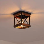 Fivess Lighting Rustic Farmhouse Flush Mount Ceiling 1-LIGHT Metal And Woo New. Price: $46.55.