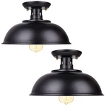 Vintage Rustic Semi Flush Mount Light, Farmhouse Black Ceiling Fixture, Indus... New. Price: $61.84.