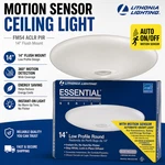 Lithonia FM54 Aclr Pir Led Ceiling Light Motion Sensor Flush Mount Open. Price: $34.99.