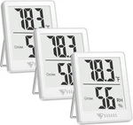 Doqaus Indoor Thermometer 3 Packs Humidity Gauge Room Pack, White New. Price: $34.48.