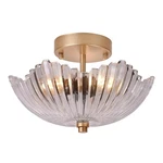 Wochos Semi Flush Mount Ceiling Light, Vintage Scalloped Lamp With Clear Gold New. Price: $63.29.