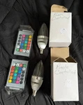 2 Cocoarm E14 Color Changing Light Bulbs Candle Base Led & Remote Controls New. Price: $10.00.