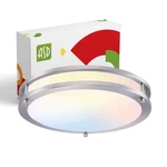 Asd Led 14" Round Flush Mount Lighting, Close (1PK), Brushed Nickel New. Price: $44.99.