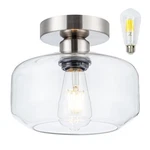 Tbaoinal Semi Flush Mount Ceiling Light Clear Glass Shade Matal Base, Inclede... New. Price: $54.92.