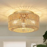 Pauful Boho Fixtures, 3-LIGHT Farmhouse Rattan Ceiling Light, Flush Mou... New. Price: $69.02.