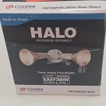 Halo Outdoor Twin Head Led Floodlight White Dusk To Dawn PWT250PCW New. Price: $6.88.