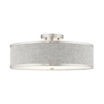 Livex Lighting 60425 Park Ridge 3 18"W Semi-flush Drum Nickel New. Price: $269.96.