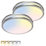 Zemty 2PACK 13INCH Brushed Nickel Led Flush Mount Ceiling Lights, Dimmable 30... New. Price: $65.04.