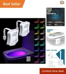 Unique Motion Sensor Toilet Night Light 16 Colors, Easy Installation, 2-PACK New. Price: $14.99.