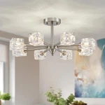 Xingqi 8-LIGHT Brushed Nickel Modern Sputnik Chandeliers Semi Flush Mount Ceili New. Price: $169.99.