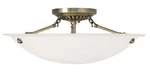 Livex Lighting 4274-01 Oasis Semi-flush Mount Antique Brass New. Price: $249.96.