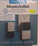 Heathzenith Wireless Lighted Plug-in Doorbell Kit W/kinetic Button-used Open. Price: $14.99.