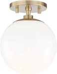 Mitzi Stella 1-LIGHT Semi Flush Mount In Aged Brass 9" Tall, 7" Wide New. Price: $306.99.